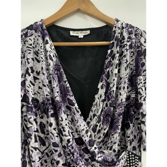 Ricki Renee Purple Beaded Top Size 16 - Picture 2 of 8